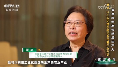 首席科學家譚琦談新質生產力:以工業化理念推動食用菌產業升級