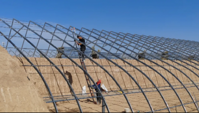 占地38000平方米，敦煌肅州鎮新建食用菌種植基地已見雛形