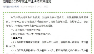 陕西洛川县2025年农业产业扶持政策措施（食用菌部分）